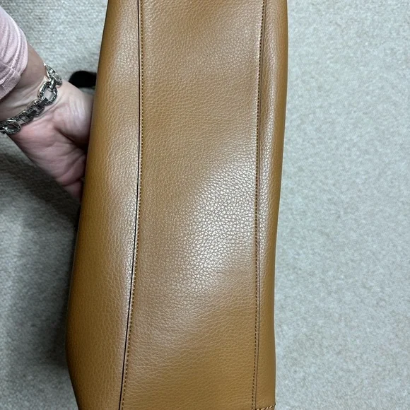 Coach Brown Leather Derby Tote with Dark Brown Straps and Burgundy interior - Picture 6 of 8